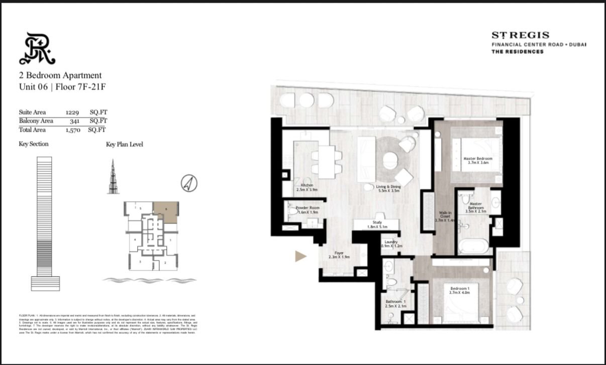 2 bedroom floor plan, unit type 06